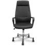 FORÖL Sillón Opti520 con mecanismo Basculante, Similpiel Negro y Base Cromada